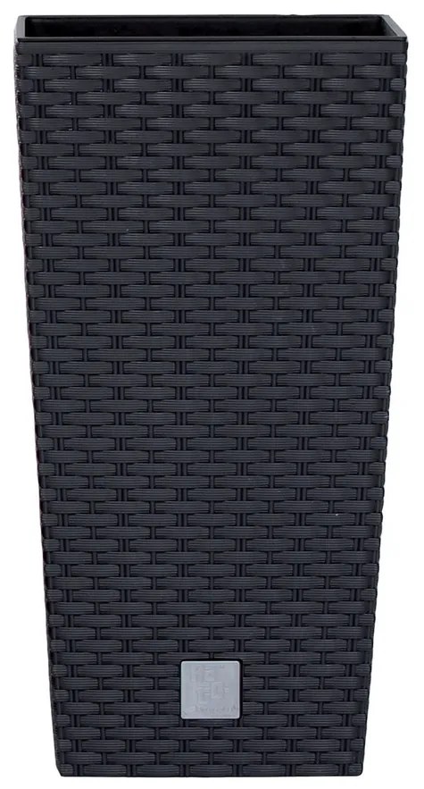 Prosperplast Rato Square virágtartó, antracit 20x20x37,6 cm, M