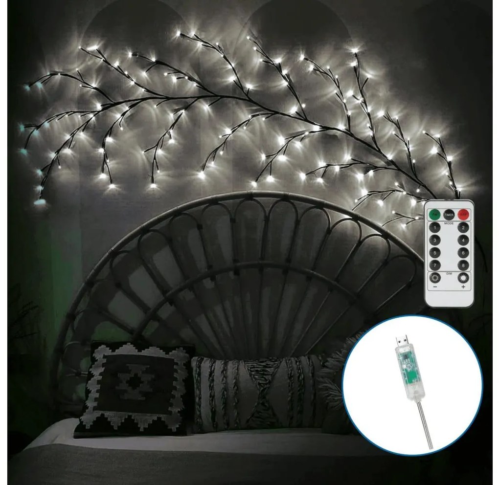 Aigostar B.V. Aigostar - LED Fali dekoráció 144xLED/5W/5V hideg fehér AI1550