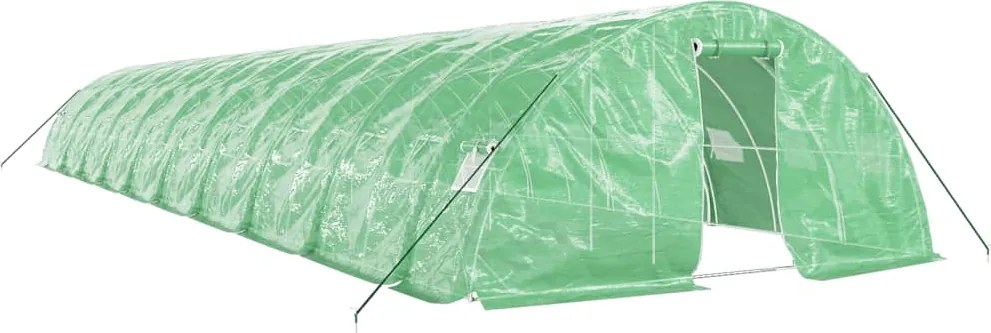 vidaXL zöld acélvázas melegház 100 m² 20 x 5 x 2,3 m