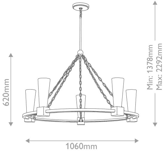 Elstead KRISTY5-DG-OPAL - KRISTY rúdon függő csillár 5xE27/40W/230V rézszínű