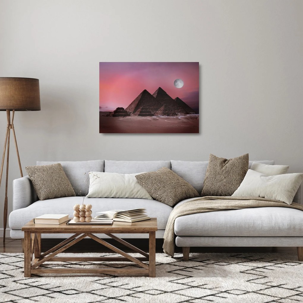 Kép - Piramisok giza, Egyiptom (üvegen) (70x50 cm)