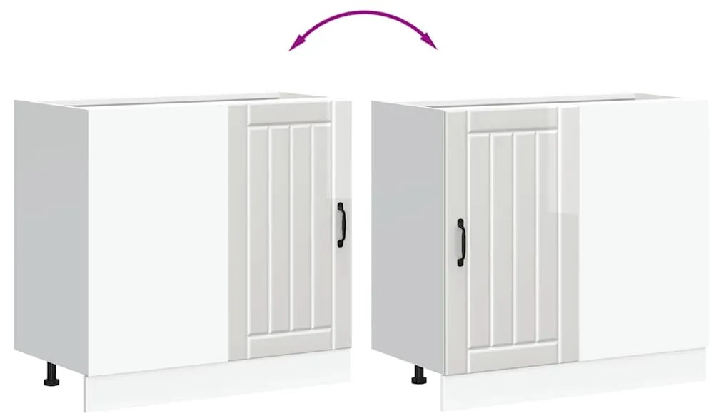 konyhai alsószekrény Lucca" magasfényű fehér, rétegelt fa"