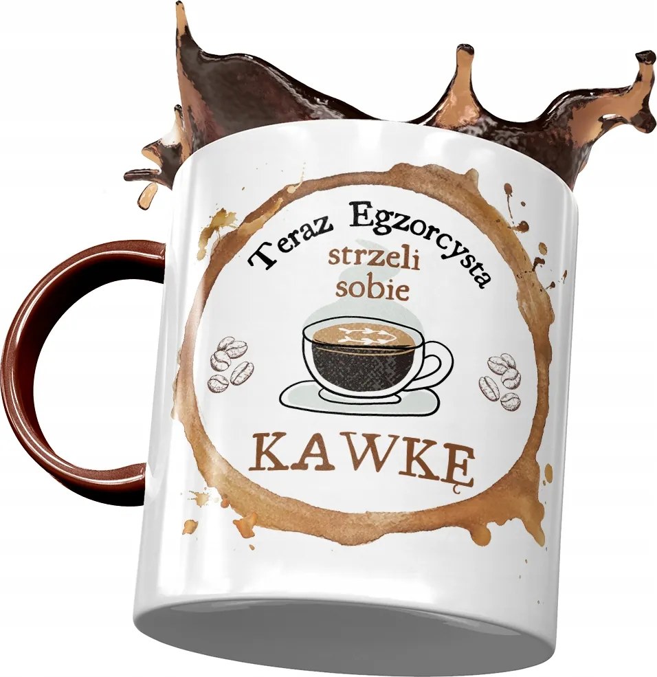 Bordó bögre az ördögűzőnek, fényképes nyomott mintás kávéval