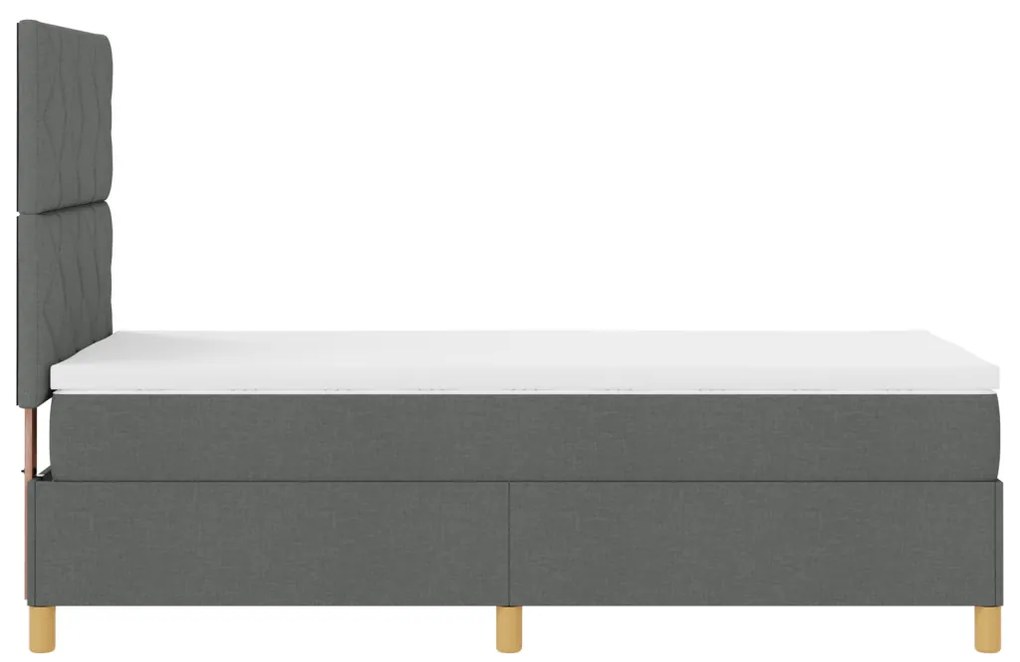 Box Spring ágy matraccal, sötétszürke, 90x200 cm