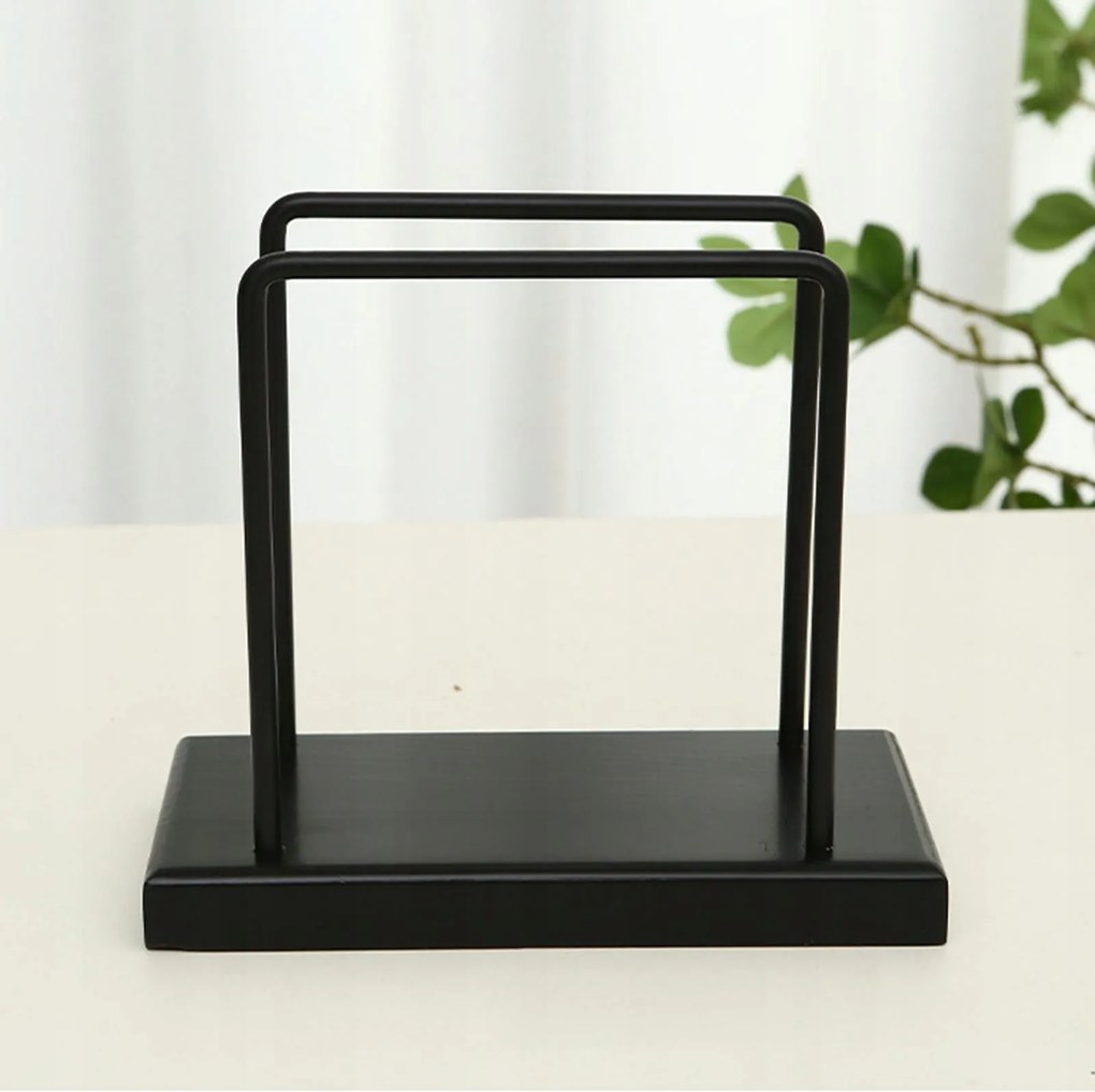 Szalvétatartó állvány fém, fekete