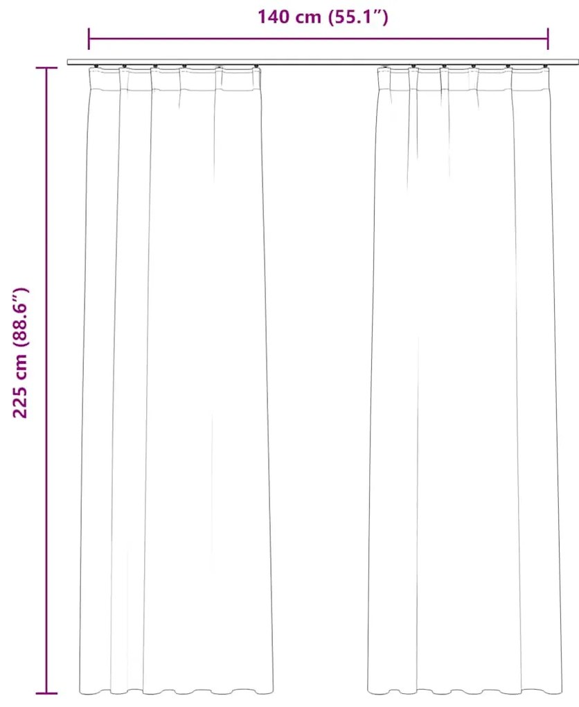 2 db bézs bársony sötétítőfüggöny kampókkal 140 x 225 cm