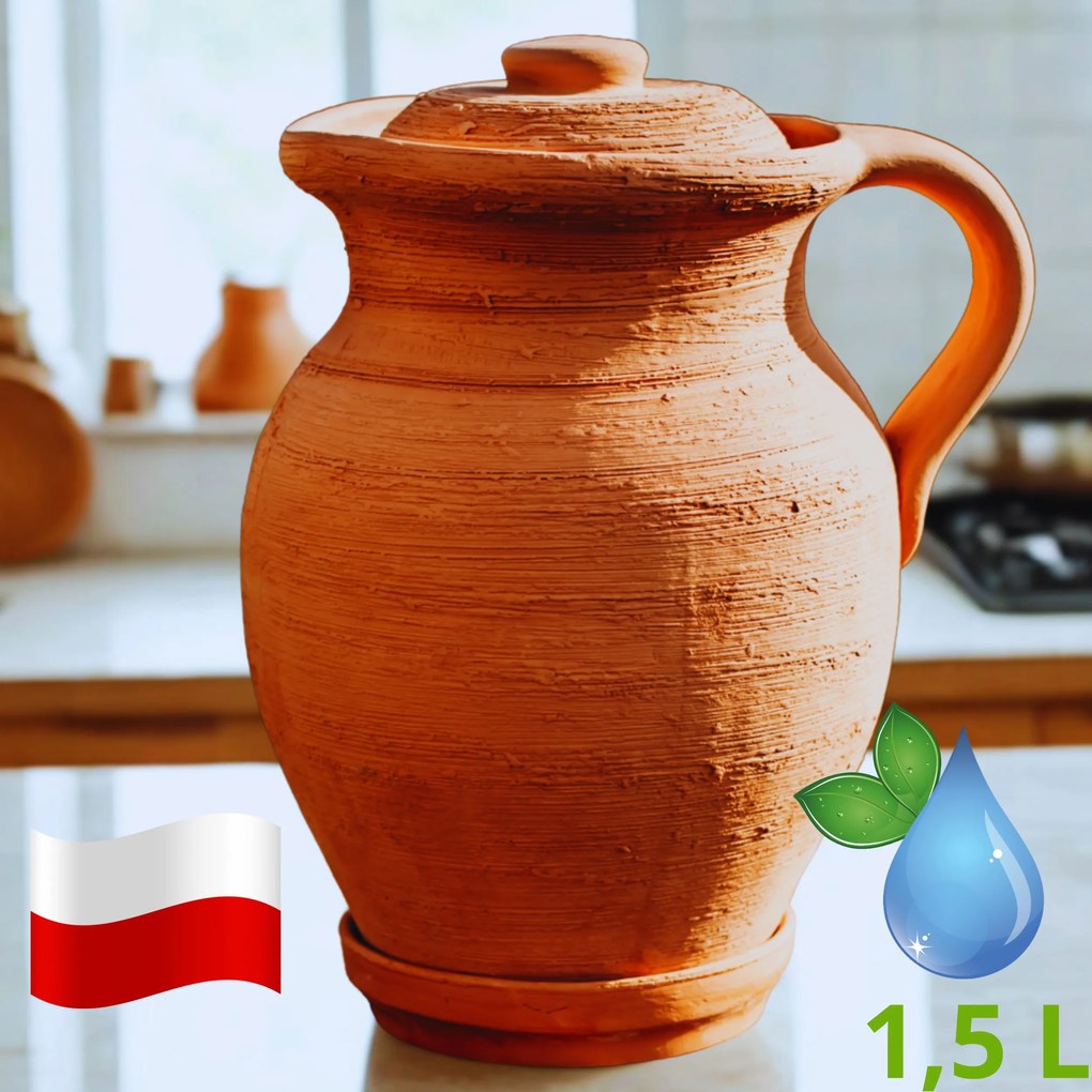 Szűrő agyagkancsó 1,5 L Vízhez és élelmiszerhez| Vizsgálatok és tanúsítvány