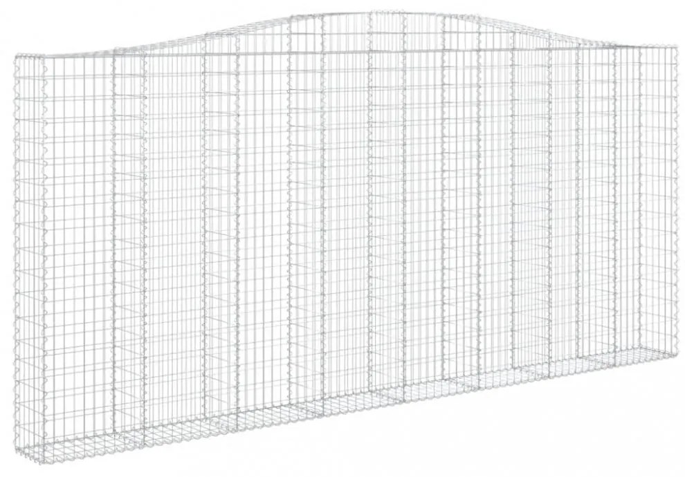 2 db íves horganyzott vas gabion kosár 400x30x180/200 cm