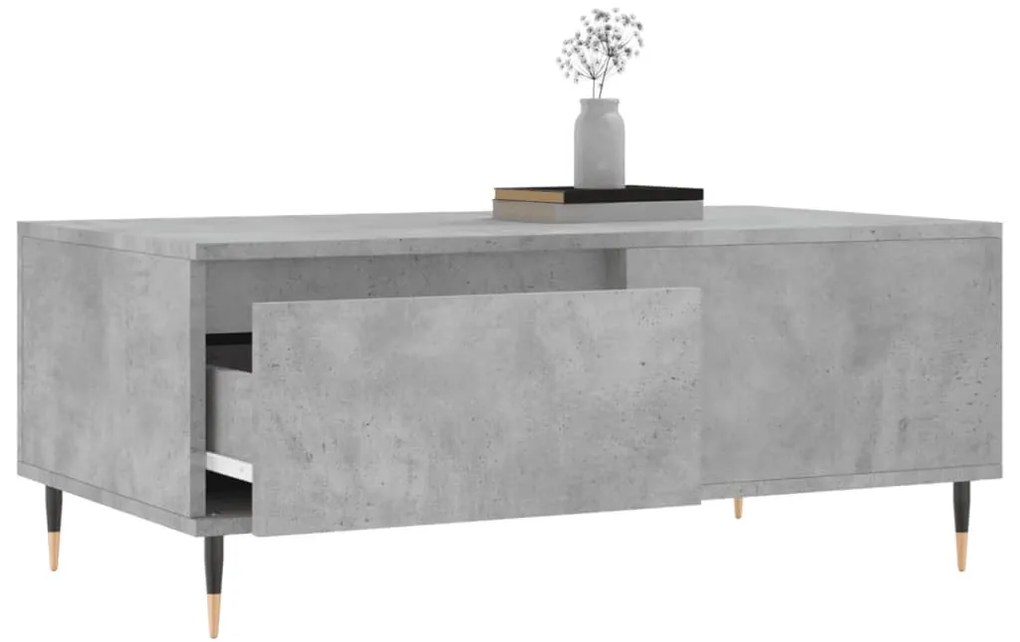 Betonszürke szerelt fa dohányzóasztal 90x50x36,5 cm