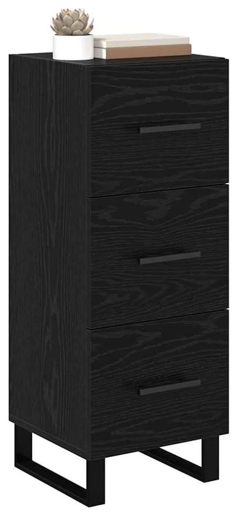 Széf fiókkal Fekete tölgy 34,5 x 34 x 90 cm Műszaki fa és vas