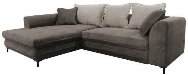 Kihúzható, tárolóval ellátott L-alakú balos sarok ülőgarnitúra LAGOA taupe/szürke