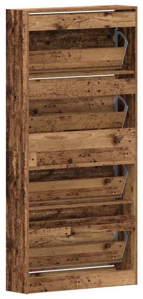 Cipőszekrény Régi fa Szerelt fa 80 x 21 x 163.5 cm Tartós