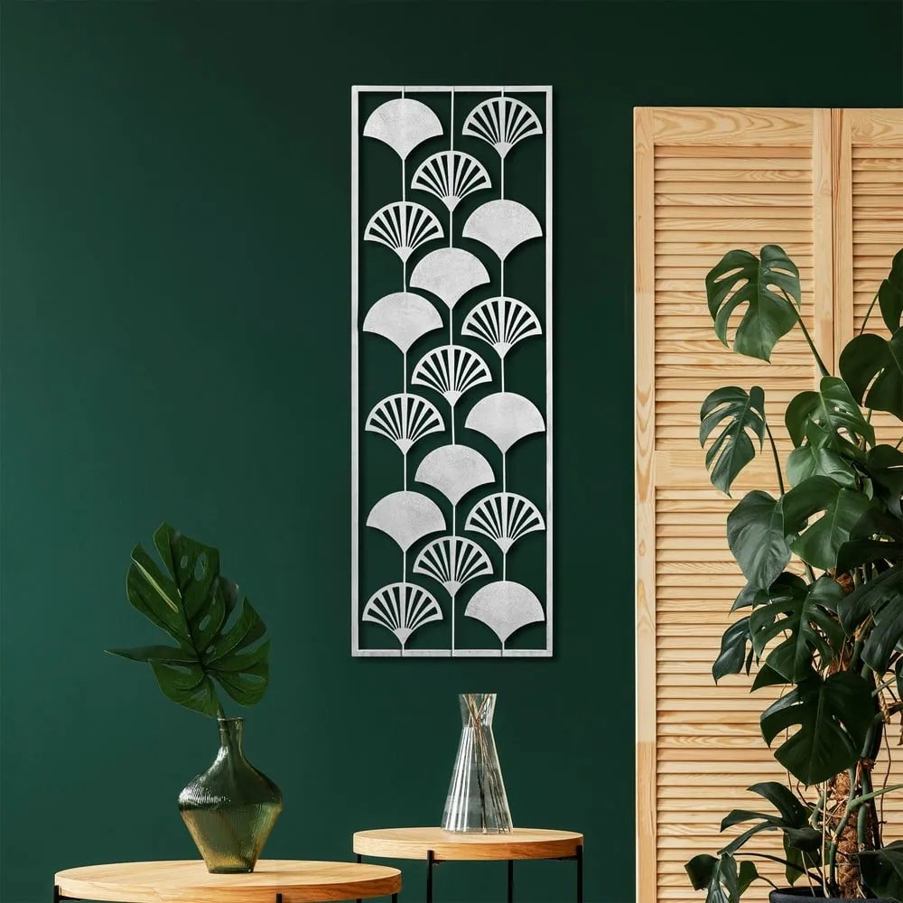 Fém fali dekoráció 32x90 cm Gingko – Wallity