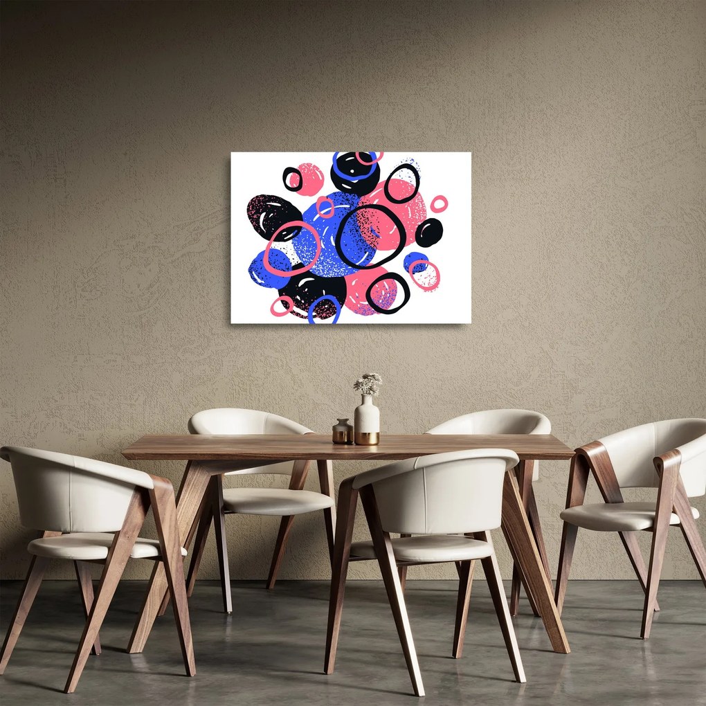 Kép - Motívum élénk színű körökkel (üvegen) (70x50 cm)