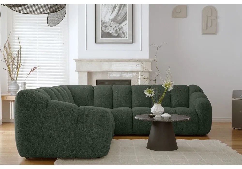 Sötétzöld sarokkanapé Shell – Miuform