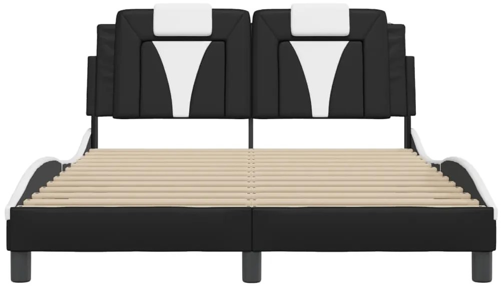 fekete és fehér műbőr ágykeret Viana matrac nélkül 140x190 cm
