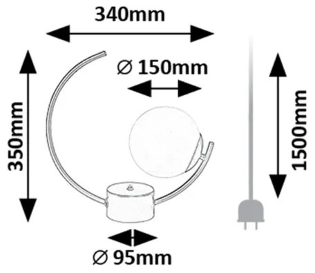 Rabalux 74035 - Asztali lámpa MESIRO 1xE14/25W/230V