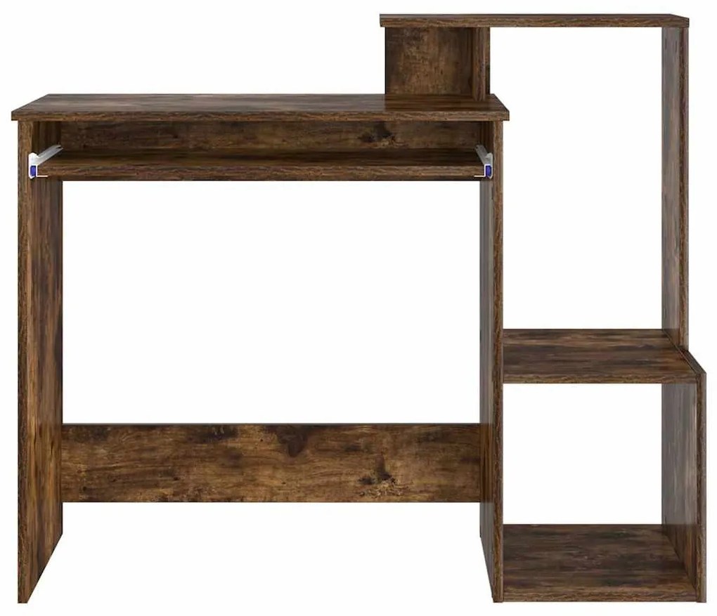 Asztal polcokkal Füstölt tölgy 106 x 40 x 88,5 cm Faanyag