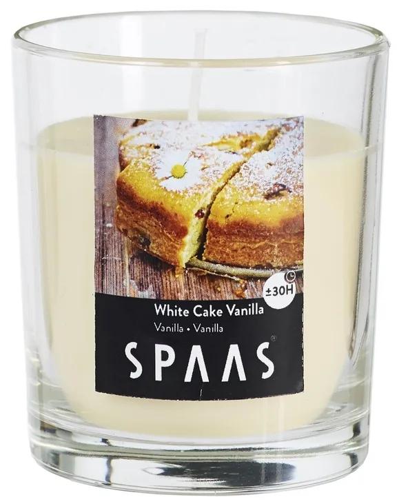 SPAAS illatgyertya üvegpohárban - White Cake Vanilla, 7 cm