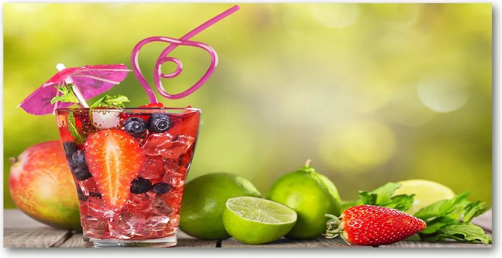 Fotótapéta üvegfalra Gyümölcsös koktél 140x70