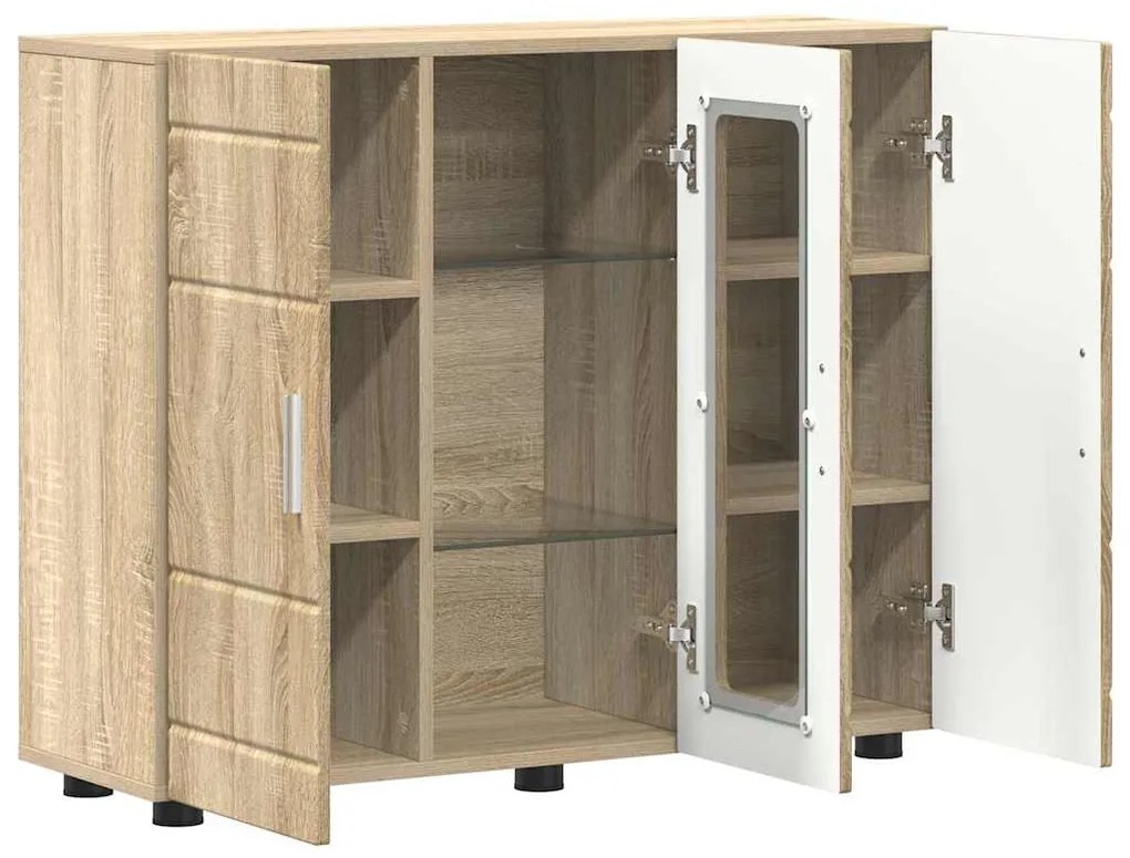 Széf polcokkal ajtóval sonoma tölgy 55.5 x 29 x 100 cm Faanyag