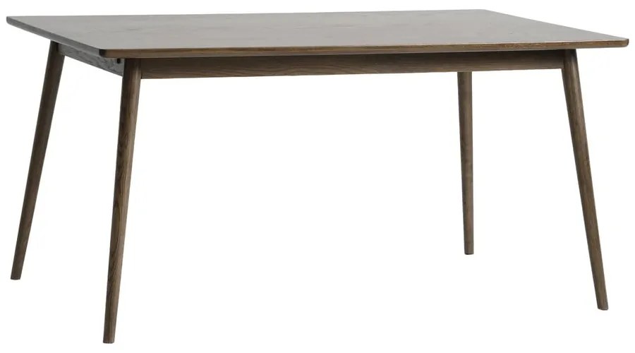 Barna bővíthető étkezőasztal tölgyfa dekoros asztallappal 150x90 cm Barrali – Unique Furniture