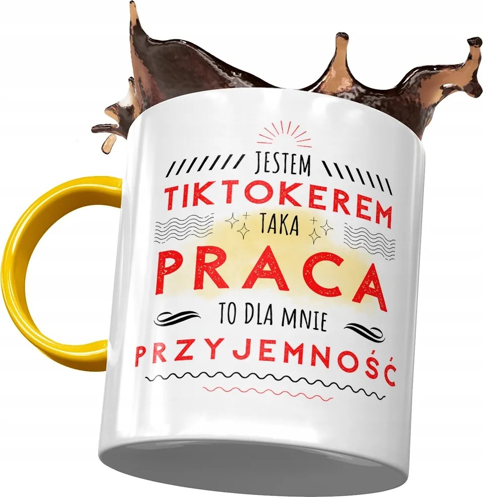 Sárga Bögre Tiktokernek Ez Nekem Öröm Nyomtatott Fotóval