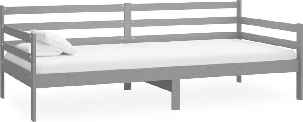 vidaXL szürke tömör fenyőfa kanapéágy 90 x 200 cm