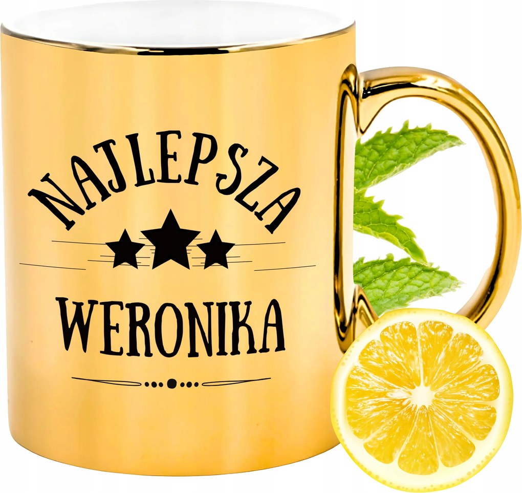 Prémium Arany Csillogó Bögre Veronika Ajándék Nyomtatott Fotóval