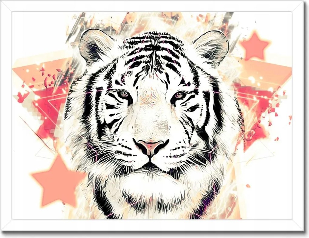 Poszterek keretben 40x30 Tigrisfej