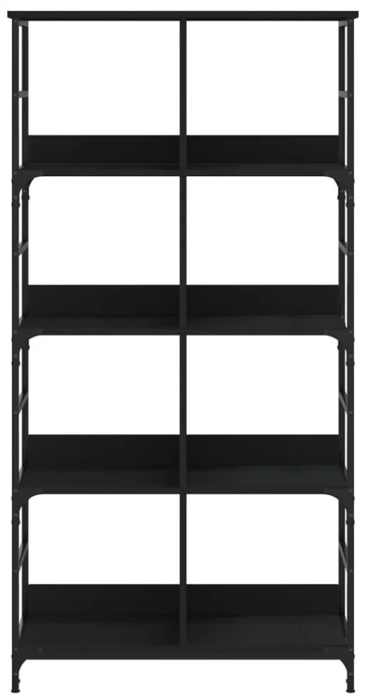 fekete szerelt fa könyvespolc 78,5 x 33 x 153 cm