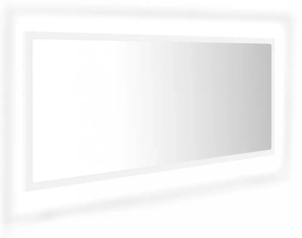 fehér akril LED-es fürdőszobai tükör 100x8,5x37 cm