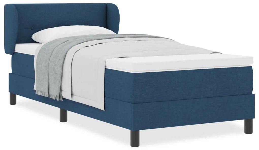 Boxspring Ágy Mattressz Kék 80x200 cm Szövet