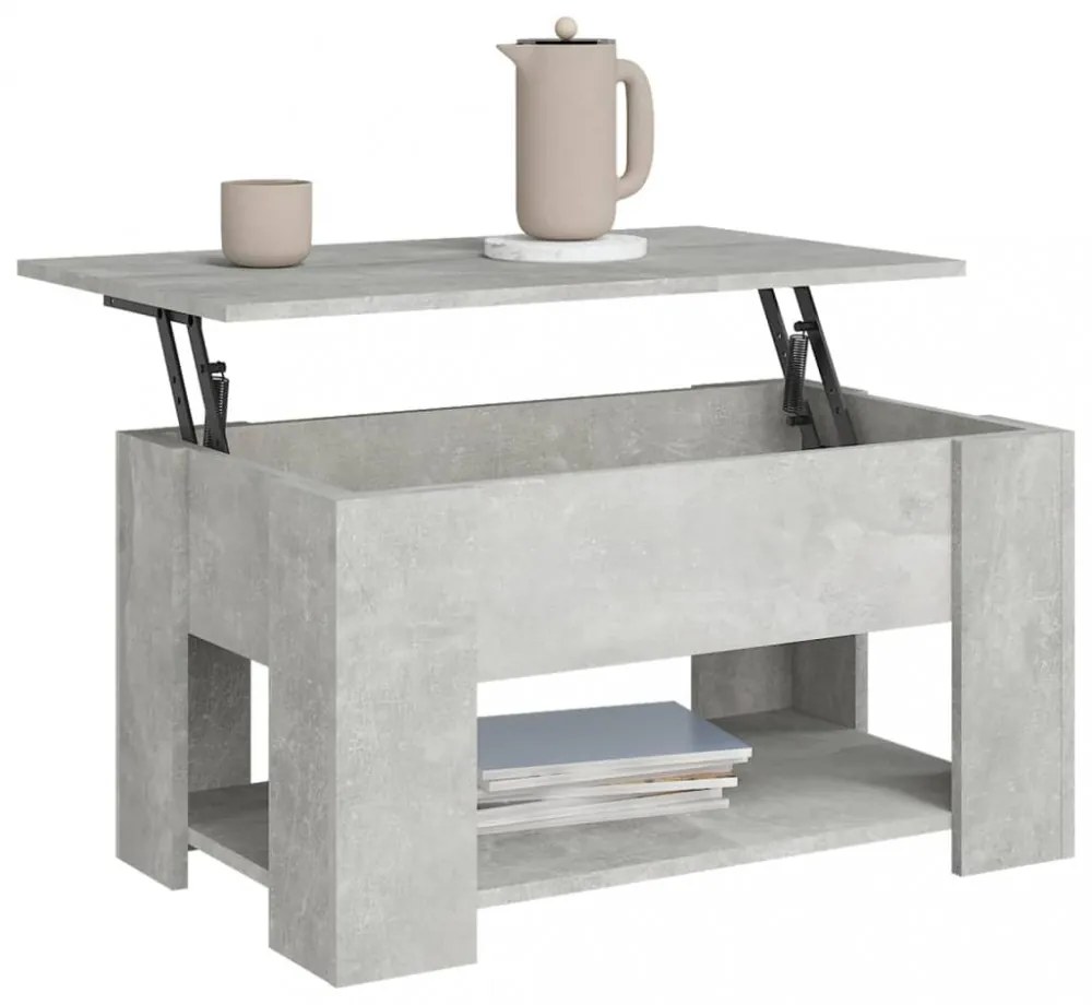 betonszürke szerelt fa dohányzóasztal 79x49x41 cm