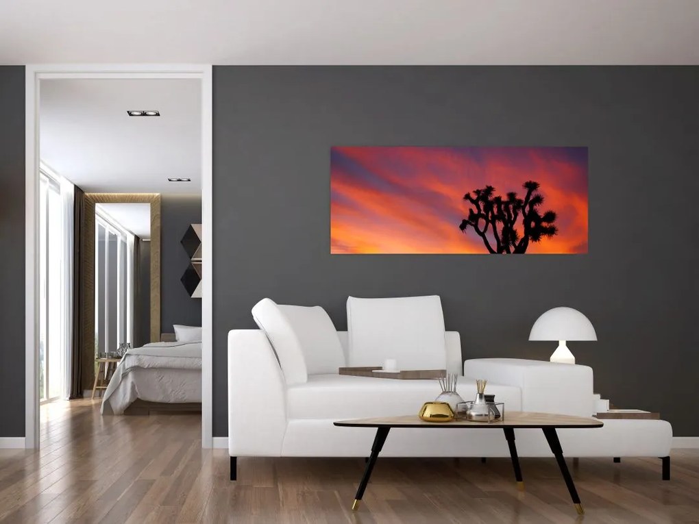 Naplemente egy fa sziluettje felett (120x50 cm)