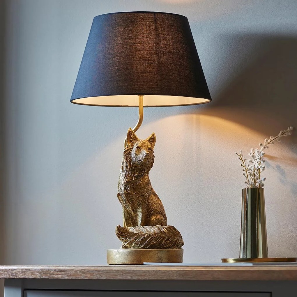 Endon modern asztali lámpa fox fekete arany end106796