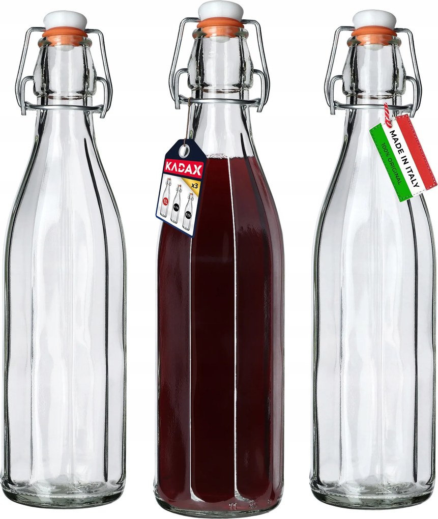 Üveg Palack Tinktúra Pálinka Likőr 1000ml 1L 3db Parafa