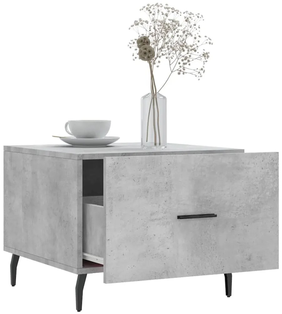 2 db betonszürke szerelt fa dohányzóasztal 50 x 50 x 40 cm