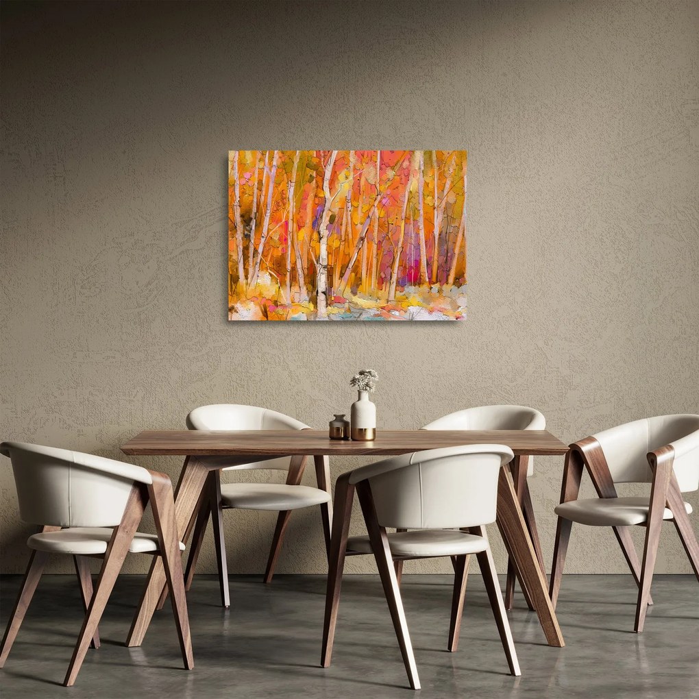 Kép - őszi erdő (üvegen) (70x50 cm)