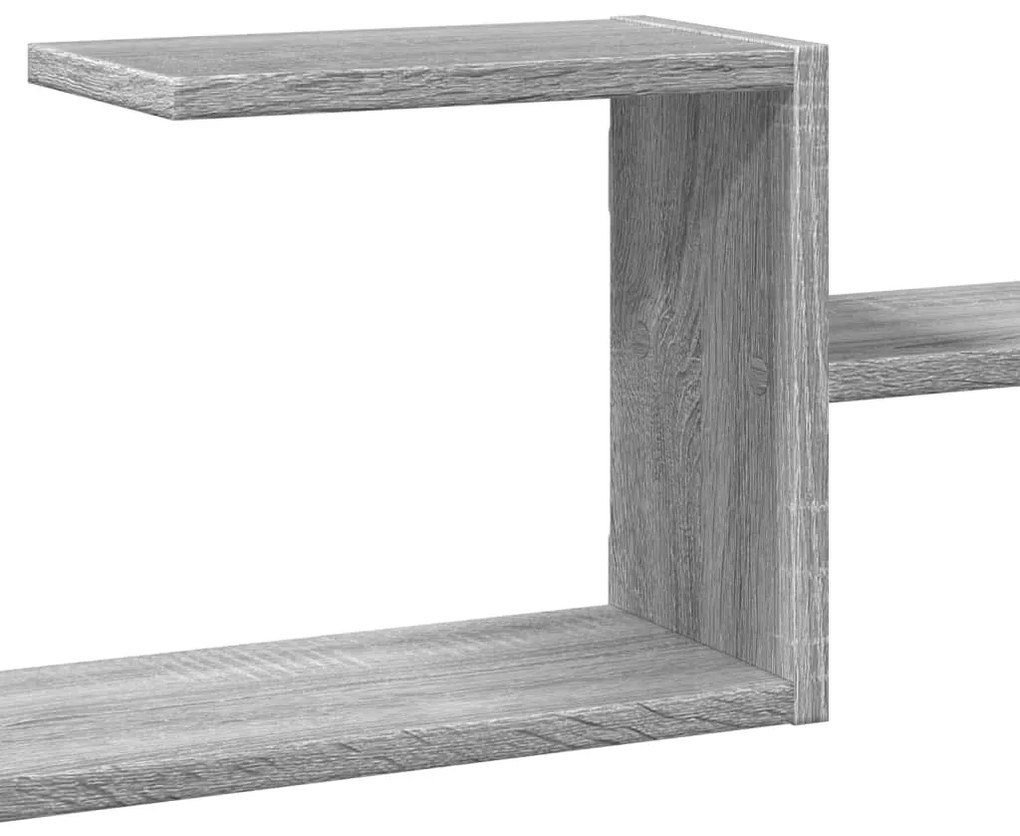 szürke sonoma színű szerelt fa fali polc 104 x 15 x 49 cm