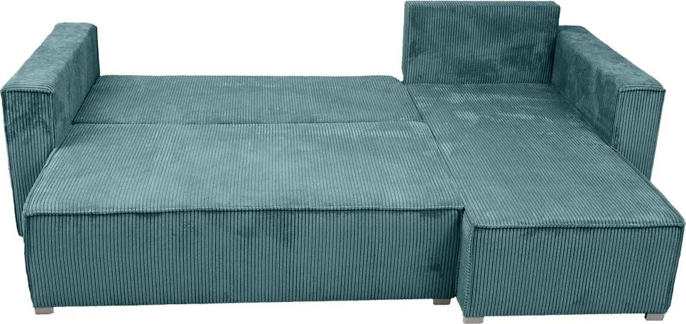 AKCIÓ Petrol színű sarokkanapé SMART COSARO, kétoldalas + 2 párna INGYEN II. osztály