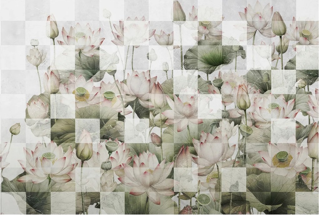 Fotótapéta Flizelin Dekoratív Hálószoba Lótusz minták 104x70 Ragasztó