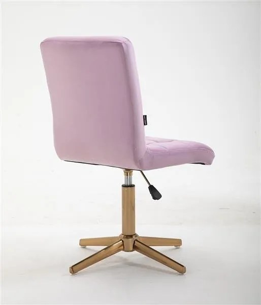 HR7009CROSS Halványlila modern velúr szék arany lábbal