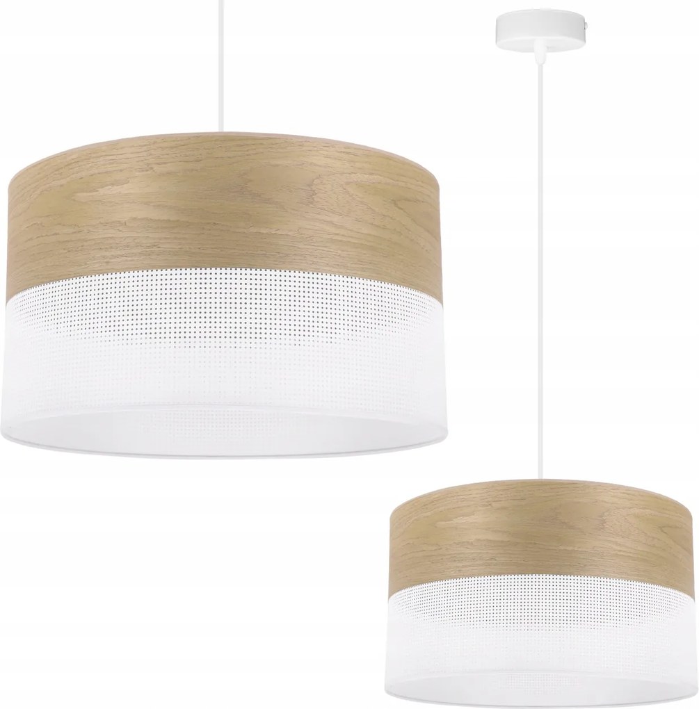 Mennyezeti Függőlámpa Csillár Loft Fehér Lámpabúra Arany Tölgy Furnér Fa