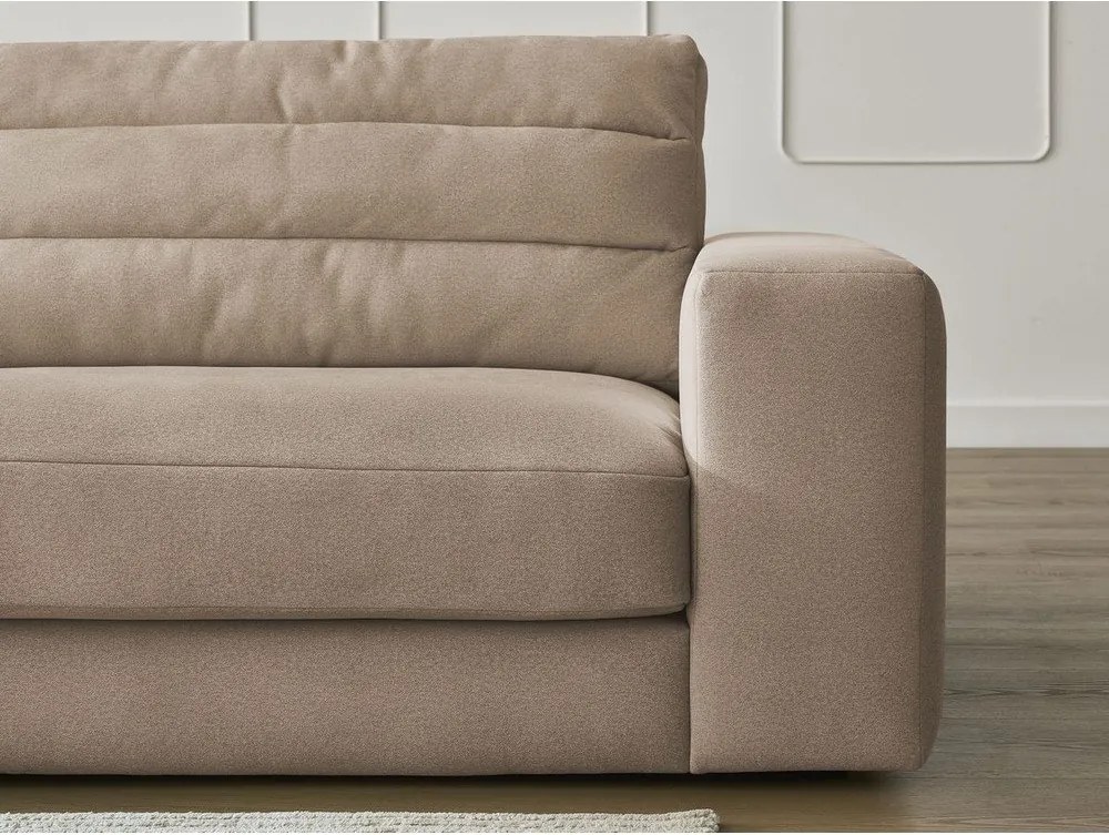 Szürkésbarna bársony sarokkanapé (bal oldali-heverő résszel) Sierra – Bobochic Paris