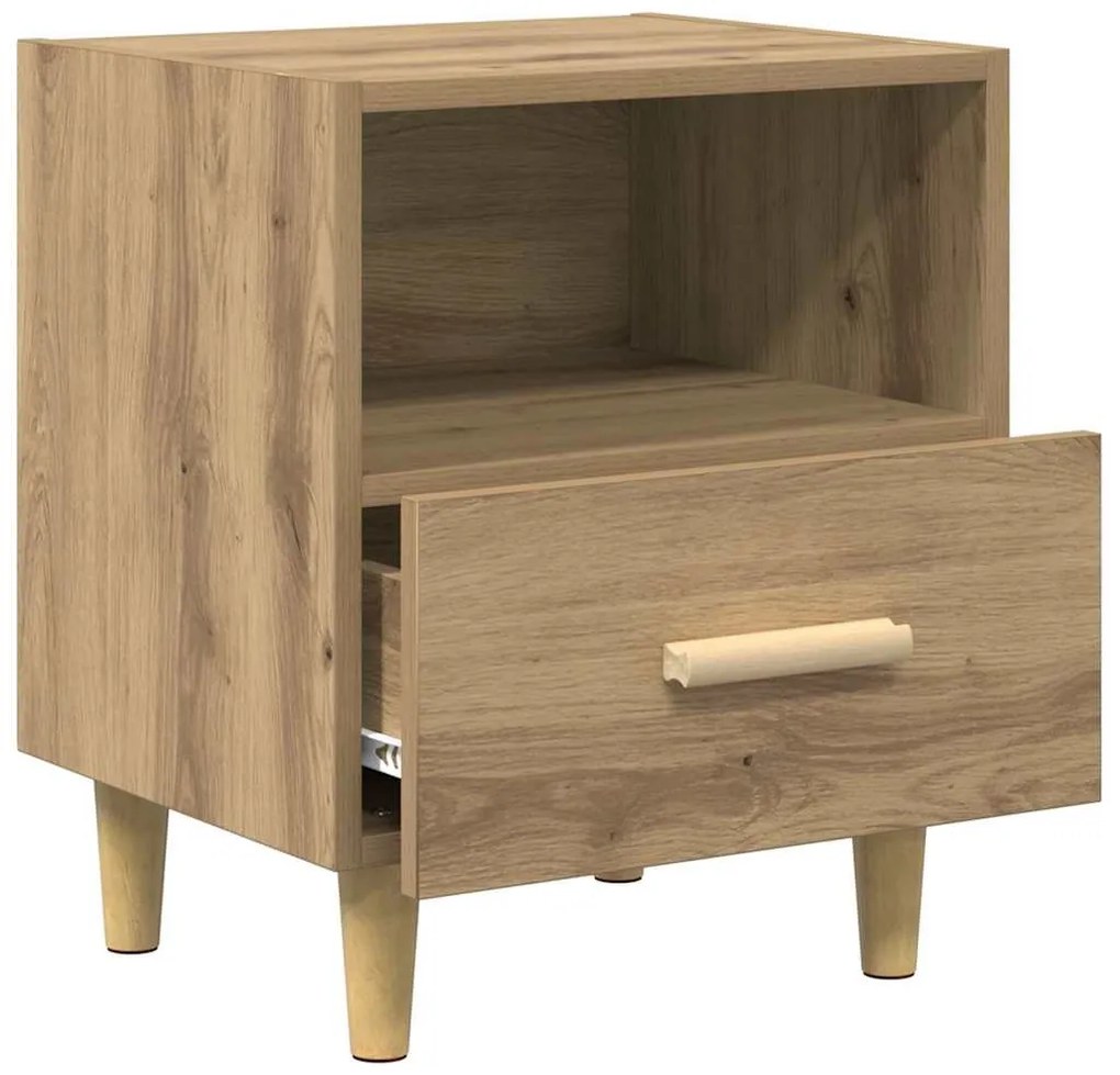 Éjjeliszekrény 2 pcs kézműves tölgy 40 x 35 x 47.5 cm Faanyag