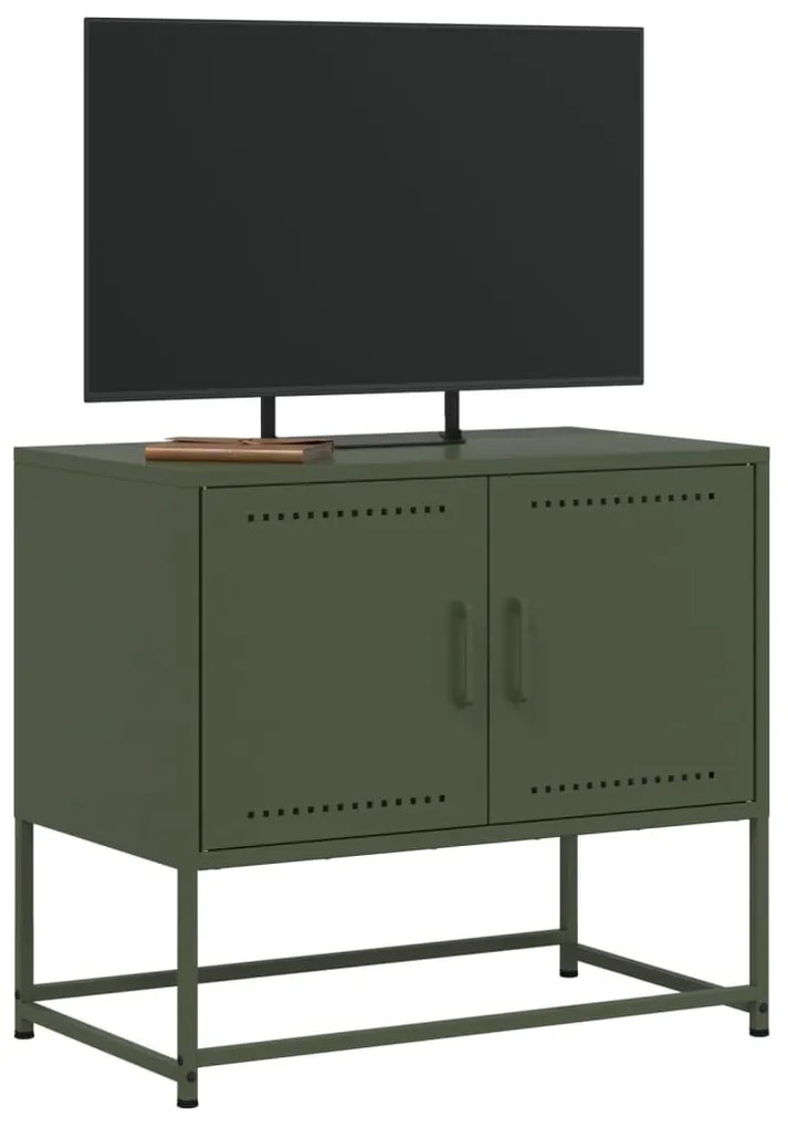 olívazöld acél TV-szekrény 68,5x39x60,5 cm