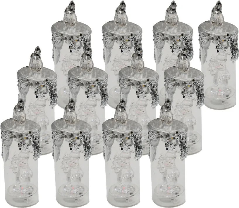 LED oszlopgyertya SANTA 16 cm átlátszó - több kialakítás