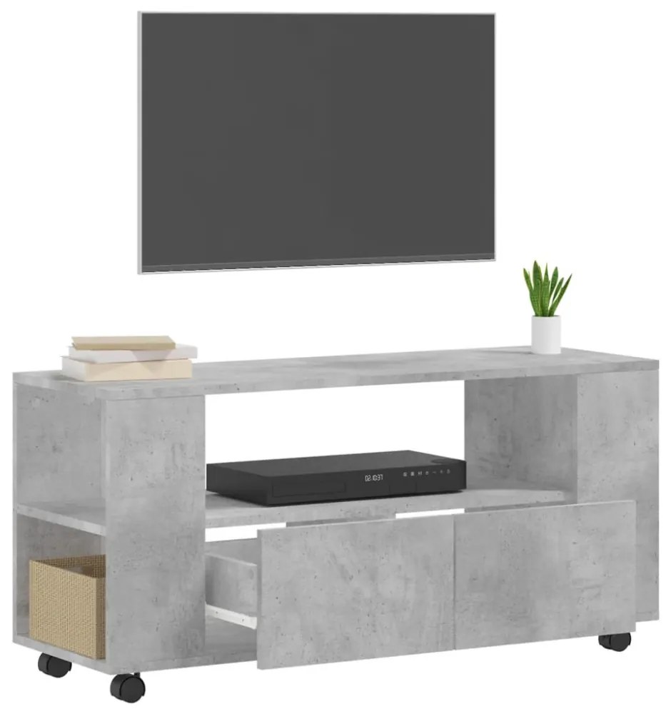 betonszürke szerelt fa TV-szekrény 102x34,5x43 cm