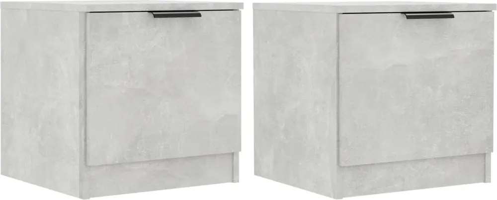 vidaXL 2 db betonszürke éjjeliszekrény 40 x 39 x 40 cm
